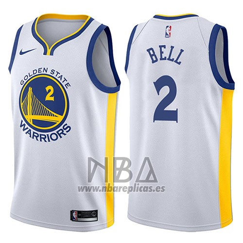 Camiseta Golden State Warriors Jordan Bell NO 2 Association 2017-18 Blanco